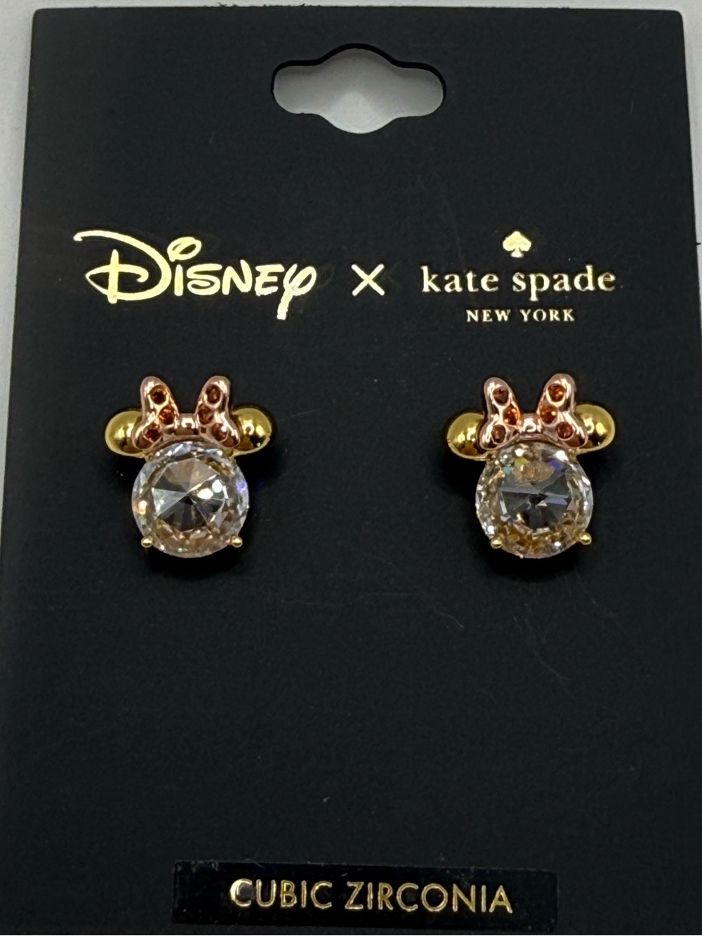 Disney X Kate Spade Minnie Mouse Stud Earrings CZ